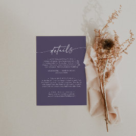 Information om Boho Chic Plum Lila Bröllop Tilläggskort
