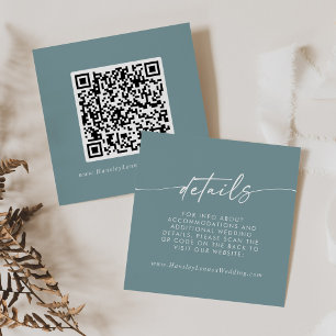 Information om Boho Chic Seafoam Teal Bröllop QR-k Tilläggskort