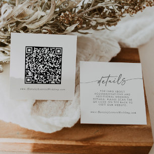 Information om Boho Chic Silver Grått Bröllop QR-k Tilläggskort