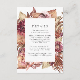 Information om Boho Desert Blommigt Bröllop Tilläggskort