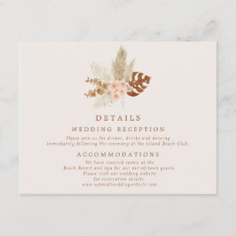 Information om Boho Fall Flowers Bröllop Tilläggskort