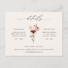 Information om Boho Fall Wildblommor Bröllop Tilläggskort