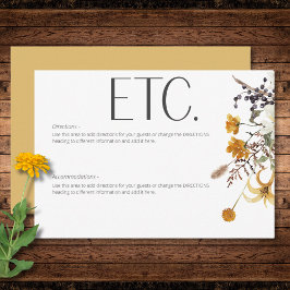 Information om Boho Golden Gult Meadow Flowers Gul Tilläggskort