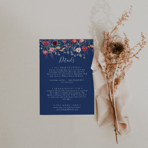Information om Boho Multifärgad WildblommBröllop Tilläggskort
