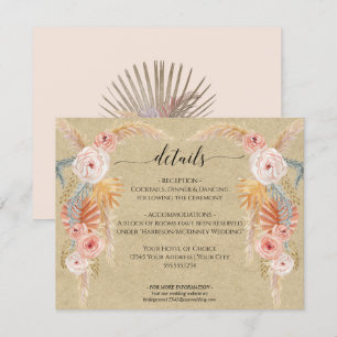 Information om Boho Pampas Grass Foliage Kraft Brö Inbjudningar