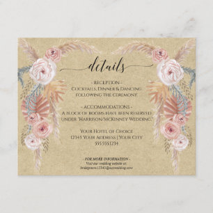 Information om Boho Pampas Grass Handflatan Foliag Inbjudningar
