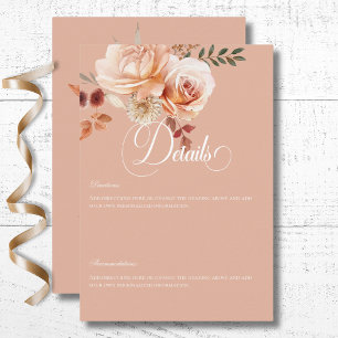 information om Boho Peach & Rust Blommigt Peach Tilläggskort