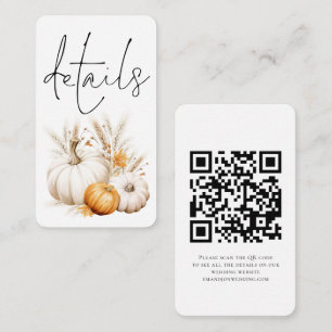 Information om Boho Pumpkins Script QR Code Bröllo Tilläggskort