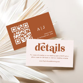 Information om Boho Retro Terracotta Bröllop Tilläggskort