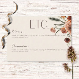 Information om Boho Rust & Cream Fall Blommigt Tilläggskort