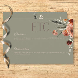 Information om Boho Rust & Neutralt Fall Blommigt  Tilläggskort