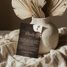 Information om Boho Rustic Neutralt Flowers Bröllo Tilläggskort