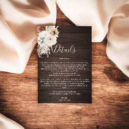 Information om Boho Rustic Wood Fall Flowers Bröll Tilläggskort