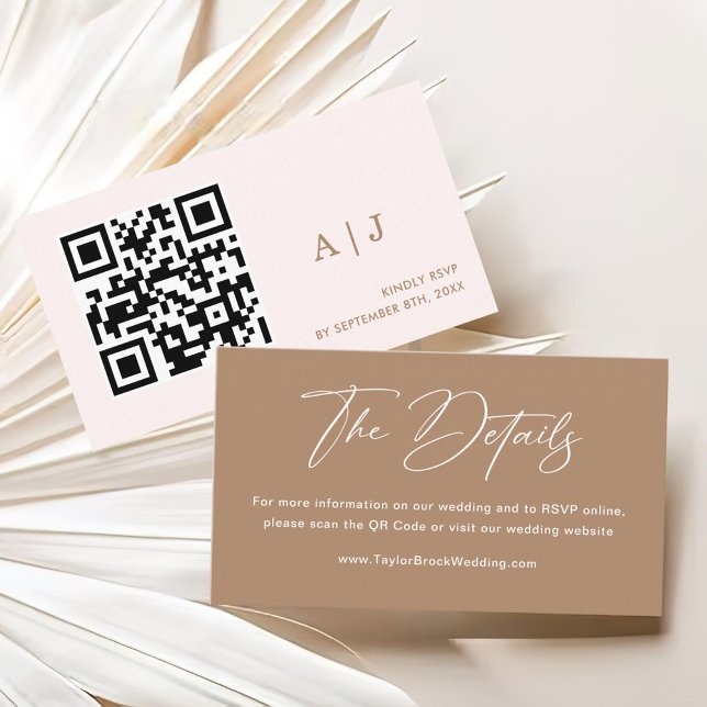 Information om Boho Taupe Bröllop Tilläggskort (Skapare uppladdad)