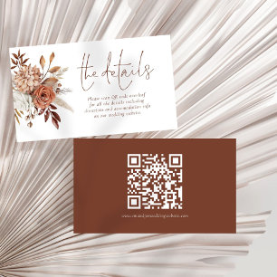 Information om Boho Terracotta Blommigts QR Code B Tilläggskort
