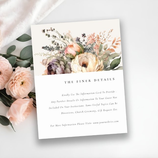 Information om Boho Watercolor Fall Autumn Blommig Tilläggskort (Skapare uppladdad)