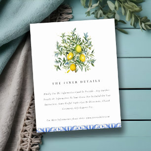 Information om Boho Watercolor Gult Lemon Träd Brö Tilläggskort