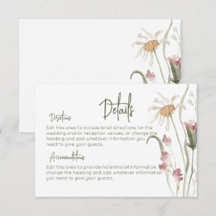 Information om Boho Wildblommor Modern Blommigt Br Tilläggskort