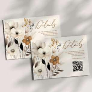 Information om Boho Wildbloms Blommigt QR Code Brö Tilläggskort