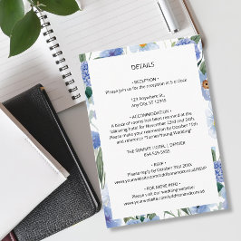 Information om botaniskt Bröllop med blå vattenfär Tilläggskort