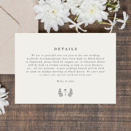 Information om botaniskt monogram för elegant Bröl OSA Kort