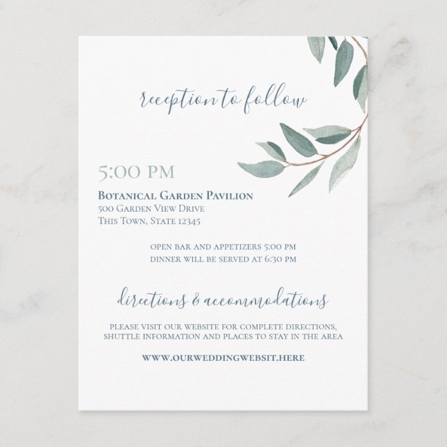 Information om botaniskt vattenfärgsage och Dusty  Tilläggskort (Framsida)