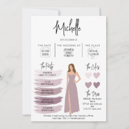 Information om Bridesmaid Info Card Brudens sida Inbjudningar