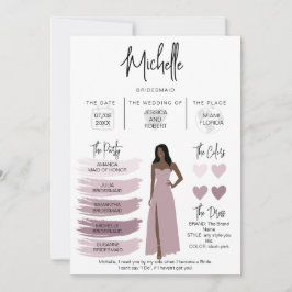 Information om Bridesmaid Info Card Brudens sida Inbjudningar