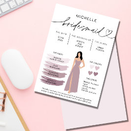 Information om Bridesmaid Info Card Brudens sida Inbjudningar