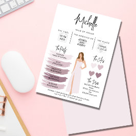 Information om Bridesmaid Info Card Brudens sida Inbjudningar