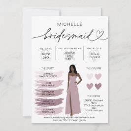 Information om Bridesmaid Info Card Brudens sida Inbjudningar