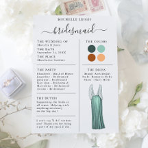 Information om Bridesmaid Info Card Teal, Terracot
