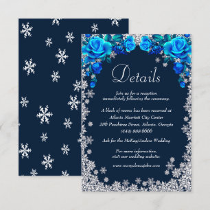Information om Bright Blue Ro Snowflake Bröllop Tilläggskort