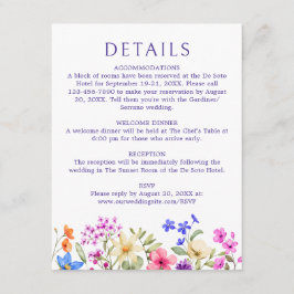 Information om Bright Vivid Färg Wildblomma Bröllo Tilläggskort