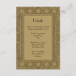 Information om bröllop Elegant Guld Art nouveau Tilläggskort