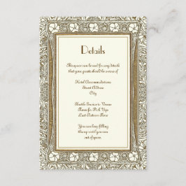 Information om bröllop Elegant Guld Elfenbenskuste Tilläggskort