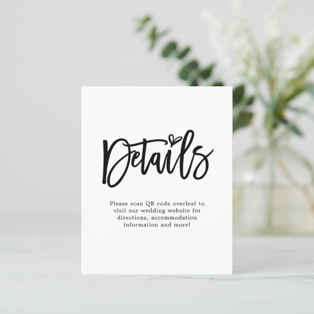 Information om Bröllop för budgetskript QR-kod (Stående Fram)