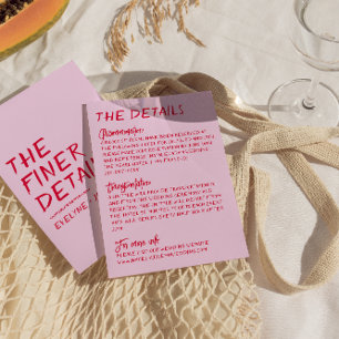 Information om Bröllop för handskriven färgad Brig Tilläggskort