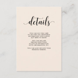 Information om  Bröllop-gäst för elegant Tilläggskort