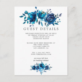 Information om Bröllop-gäst med marin och vit vatt Tilläggskort