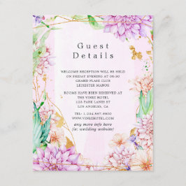 Information om Bröllop-gästen för rosa och Guld Bl Tilläggskort