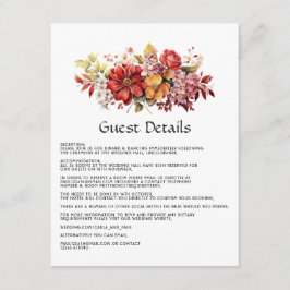 Information om Bröllop Guest (ödmjuk Blommigt) Tilläggskort