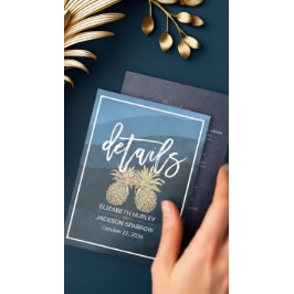 Information om bröllop Guld Pineapple par Tilläggskort