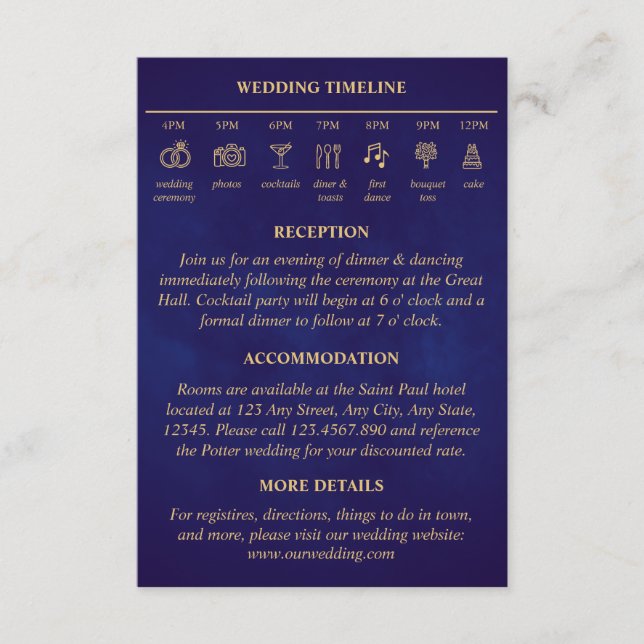 Information om Bröllop i  Lila Guld Tilläggskort (Framsida)