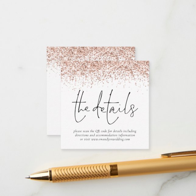 Information om Bröllop i QR-koden ro Guld Tilläggskort (Fram/Back In Situ)