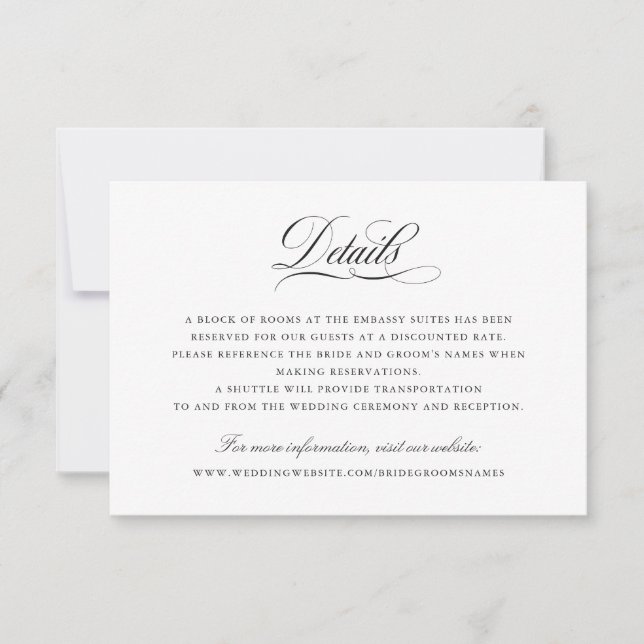 Information om Bröllop i skript för elegant Callig Inbjudningar (Framsida)