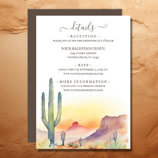 Information om Bröllop i Southwest Desert Cactus Tilläggskort