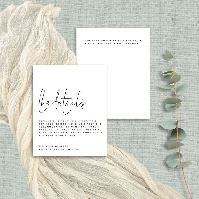 Information om Bröllop i svart, svart, vitt budget (Front and back view. BUdget price smaller 4.5 x 5.6" alternative)