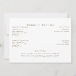 Information om Bröllop i texttext i Vita & Guld Inbjudningar