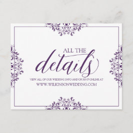 Information om Bröllop/Info Card | Nadine (plommon Tilläggskort